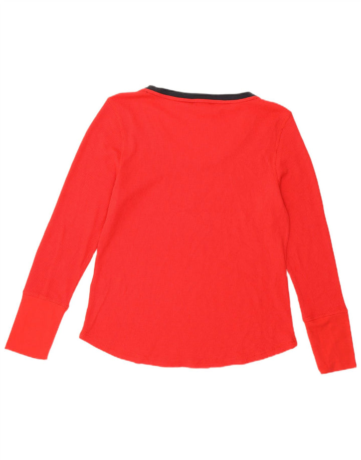 TOMMY HILFIGER Camiseta de mujer de manga larga UK 46 Grande Algodón rojo