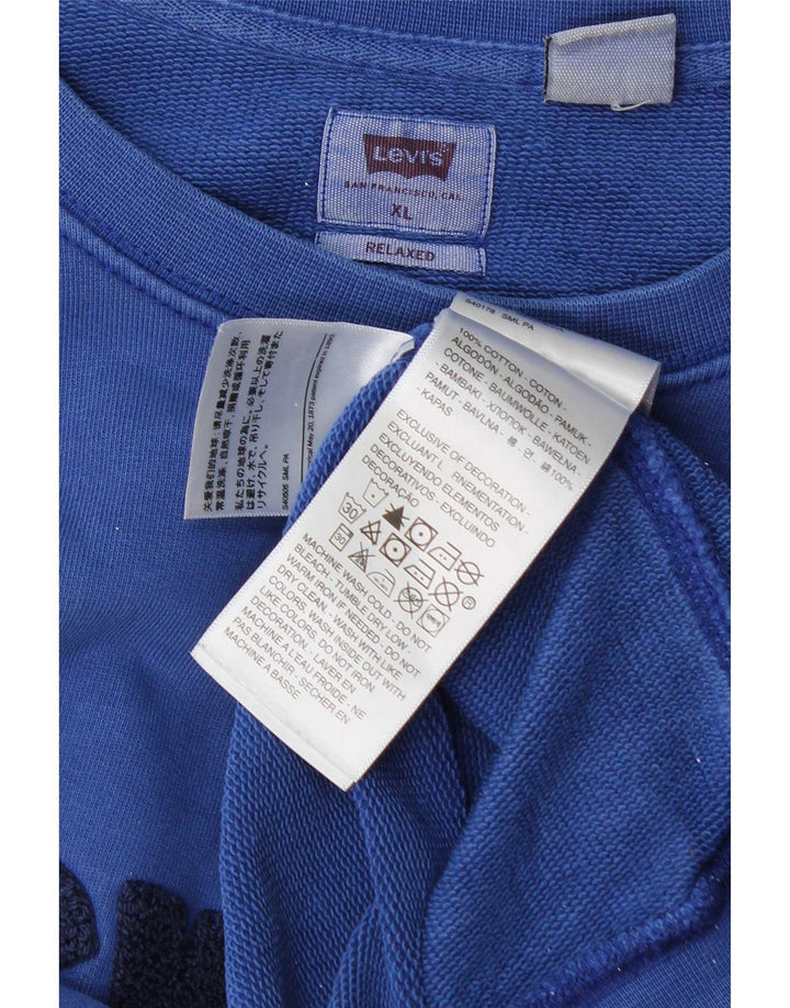 Levi's Hombre Relaxed Graphic Sudadera Jumper XL Algodón Azul