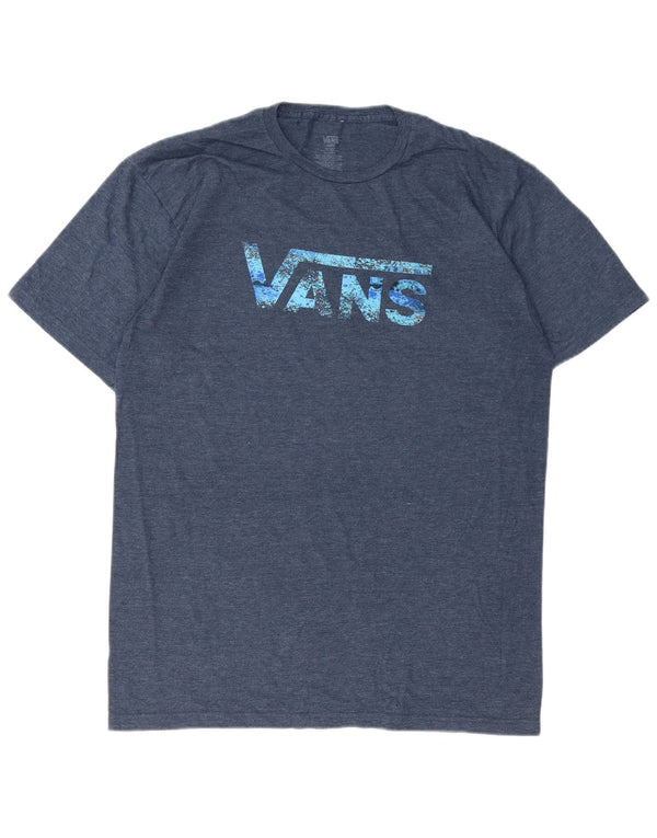 VANS Mens Graphic T-Shirt Top Large Navy Blue