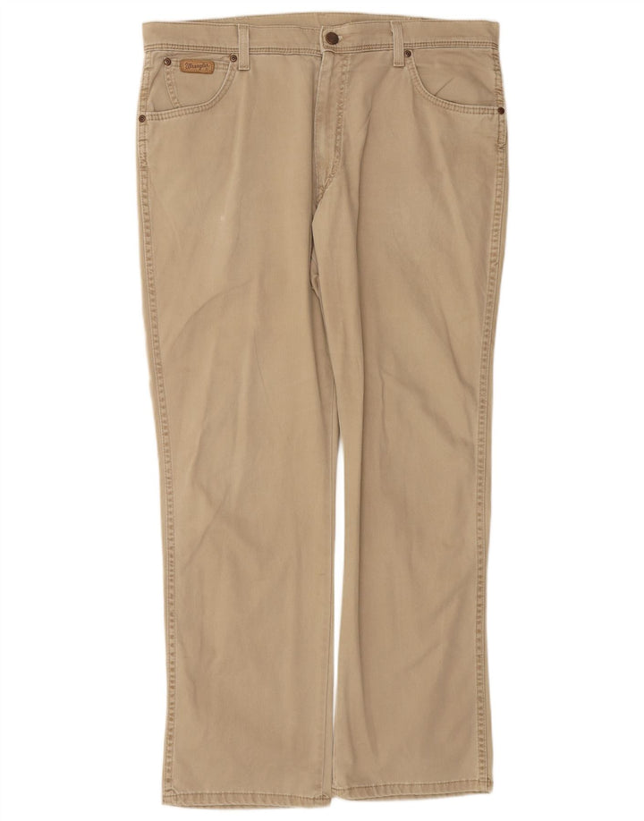 WRANGLER Pantalones casuales rectos elásticos Texas para hombre W38 L30 Algodón beige