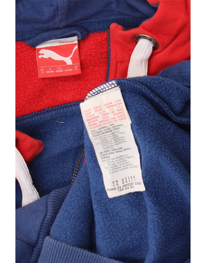 PUMA Sudadera con capucha y cremallera para hombre, talla pequeña, algodón multicolor con bloques de color
