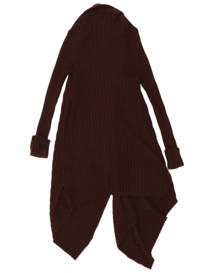 Marks & Spencer Suéter tipo cárdigan asimétrico para mujer UK 8/10 Small Brown