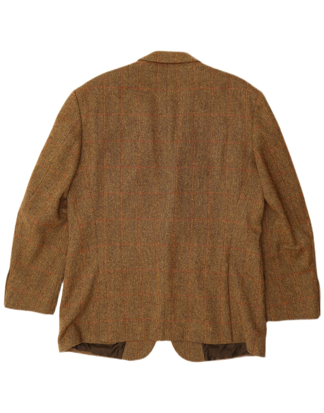 HUGO BOSS Chaqueta tipo blazer de 2 botones para hombre EU 56 3XL Lana virgen a cuadros marrón