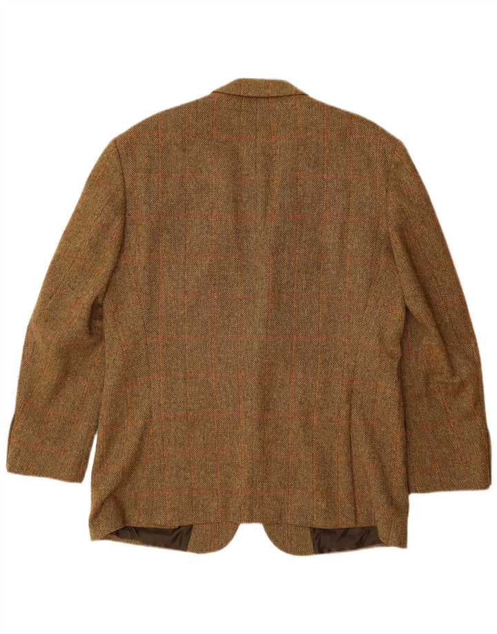 HUGO BOSS Chaqueta tipo blazer de 2 botones para hombre EU 56 3XL Lana virgen a cuadros marrón