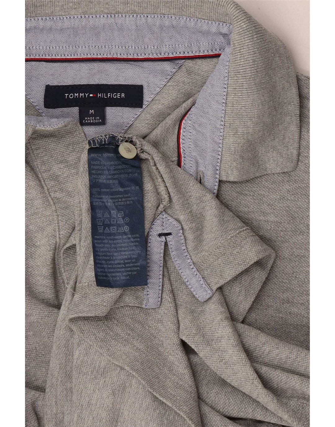 Polo Tommy Hilfiger Hombre Algodón Gris Medio