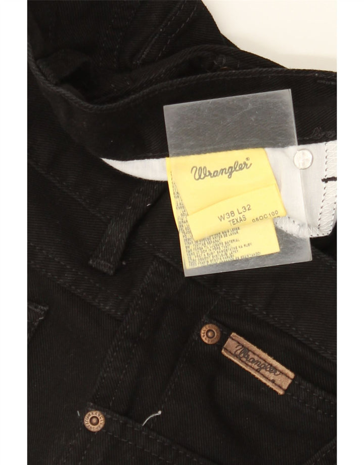 WRANGLER Vaqueros rectos Texas para hombre W38 L32 Algodón negro