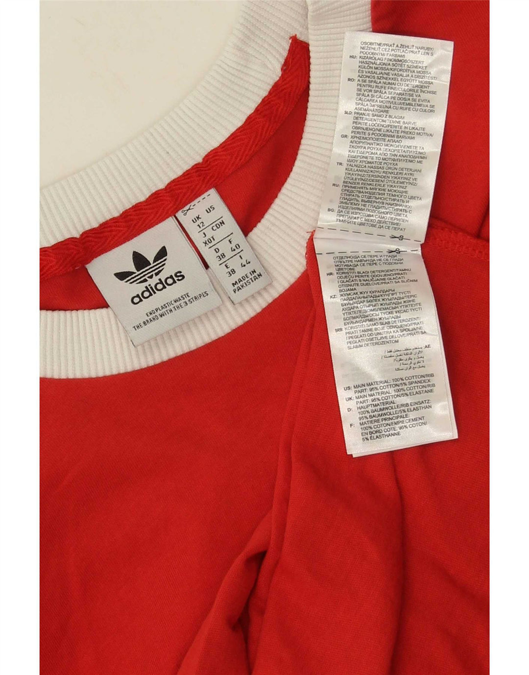 Adidas Camiseta para mujer Top UK 12 Medium Red Cotton