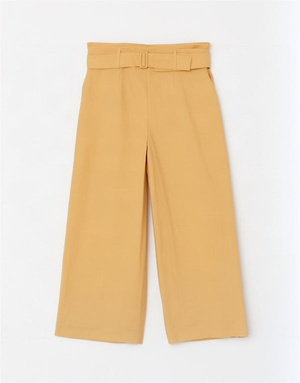 Topshop Pantalones cortos de cintura alta para mujer UK 14 Large W34 L26 Amarillo