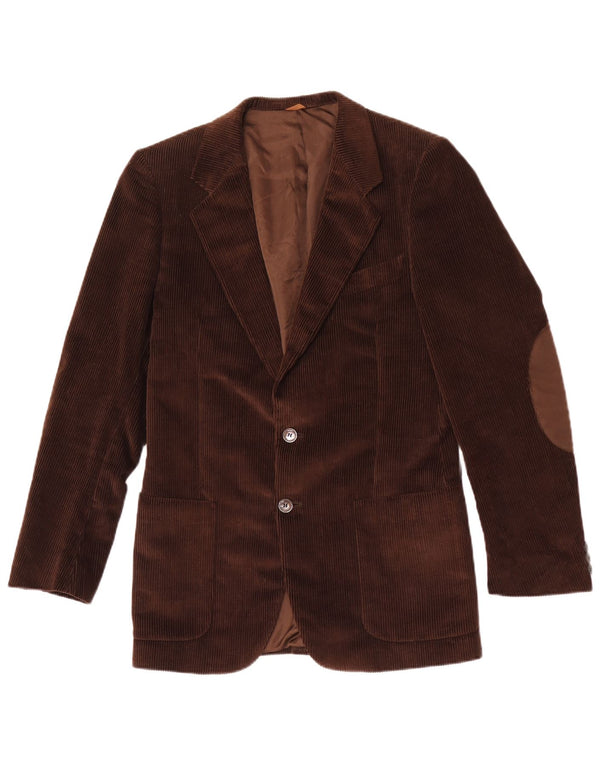 Vintage hombres 2 botones pana Blazer chaqueta Reino Unido 36 pequeño marrón