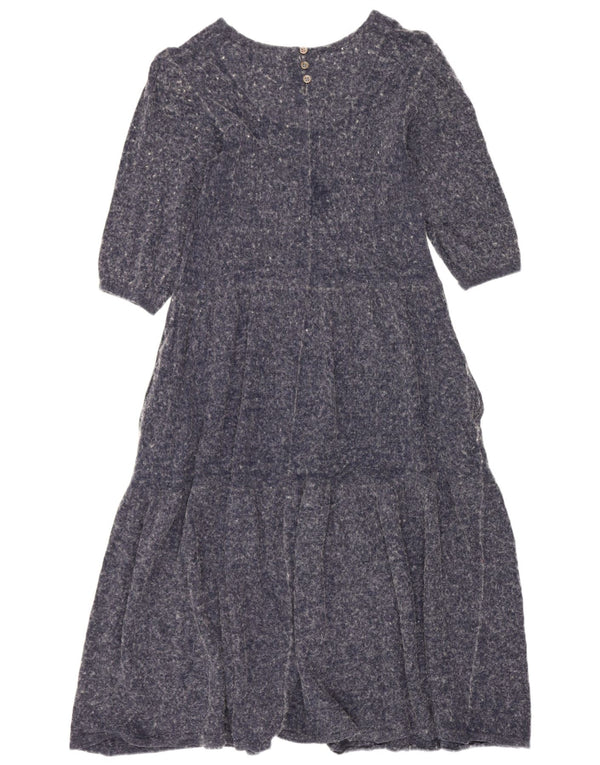 White Stuff Vestido escalonado de manga 3/4 para mujer UK 40 Small Azul marino moteado