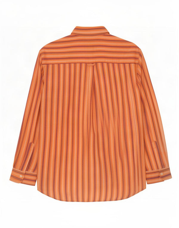 Camisa Carrera Hombre Grande Algodón Rayas Naranja