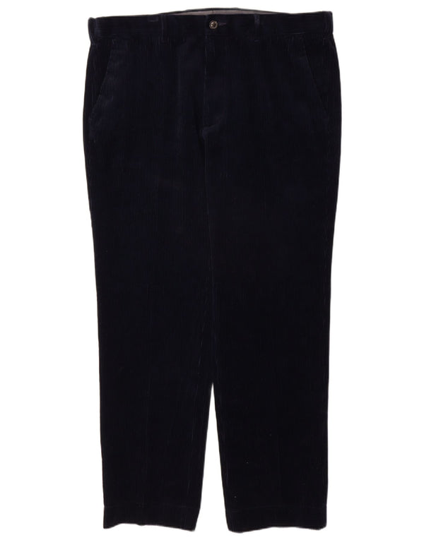 Marks & Spencer Pantalones rectos de pana para hombre W38 L31 Algodón azul marino