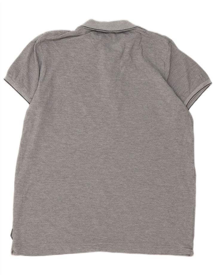 French Connection Polo para hombre XL de algodón moteado gris