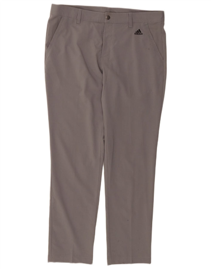 ADIDAS Pantalón chino ajustado para hombre W34 L30 Algodón gris