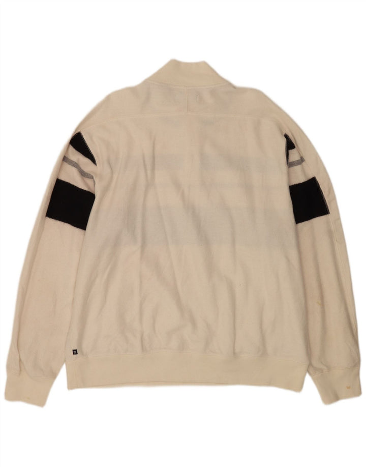 Chaps - Sudadera con cuello y botones para hombre, talla 2XL, color blanco, algodón