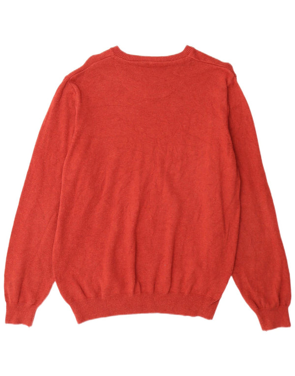Marks & Spencer Mens Boat Neck Jumper Sweater Large Red Cotton