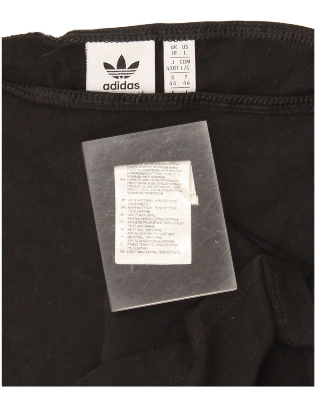 ADIDAS Vestido con hombros descubiertos para mujer UK 40 XL Algodón negro