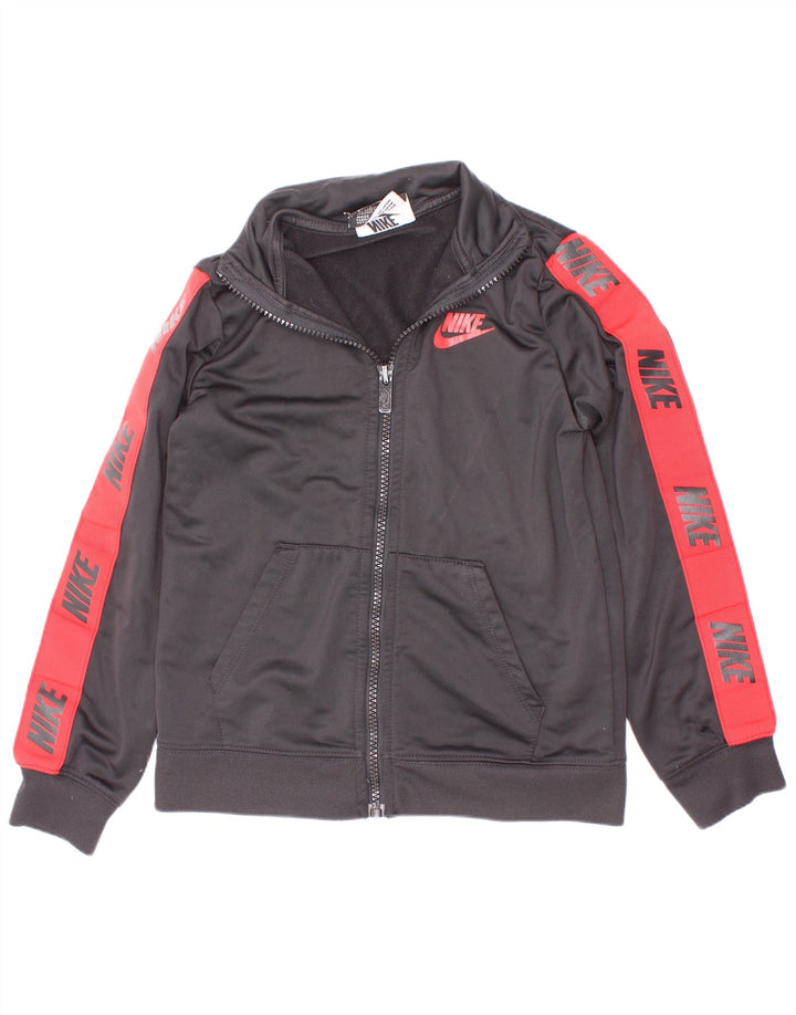 Nike - Chaqueta de chándal con gráfico para niños de 6 a 7 años, color negro, talla grande