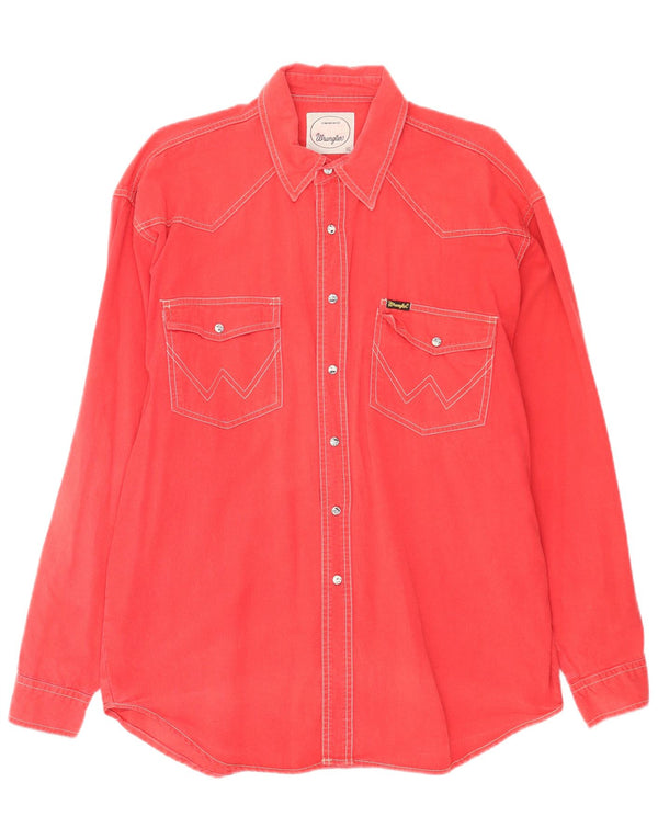 Wrangler Camisa Vaquera Hombre XL Algodón Rojo
