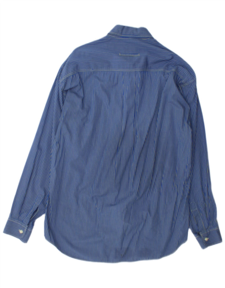 Camisa De Franela Hombre Trussardi Jeans Cuadros Azul Medio