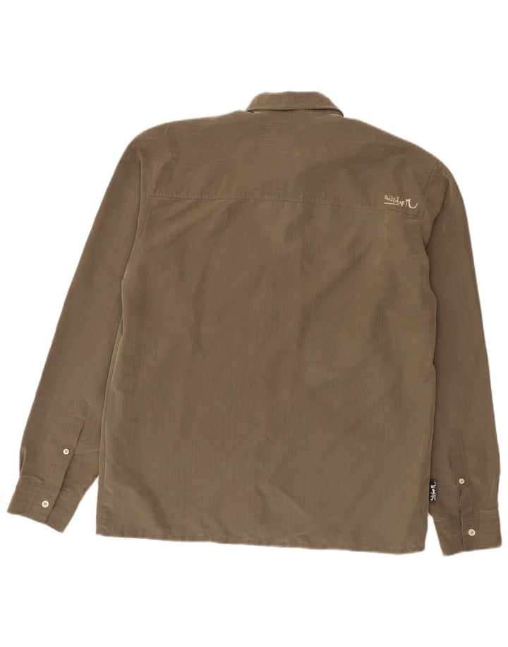 Camisa Quiksilver Hombre Large Khaki Pinstripe Modal