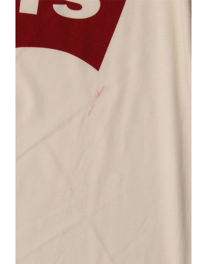 LEVI'S Camiseta gráfica para mujer Top UK 12 Medium Off White