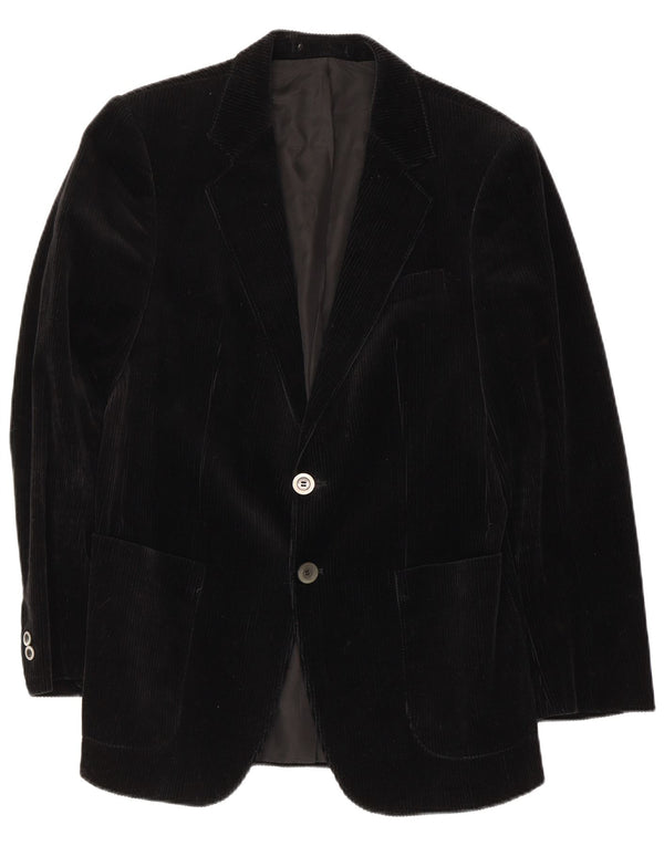 Niedieck Chaqueta tipo blazer de pana con 2 botones para hombre UK 36 Small Algodón negro