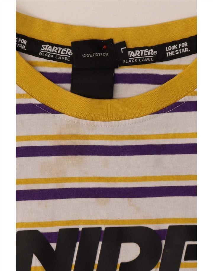 Starter Camiseta con gráfico BLACK LABEL para hombre Top grande de algodón a rayas blancas