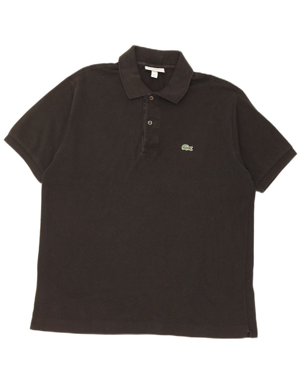 Lacoste Polo de ajuste clásico para hombre, talla 5, algodón negro grande