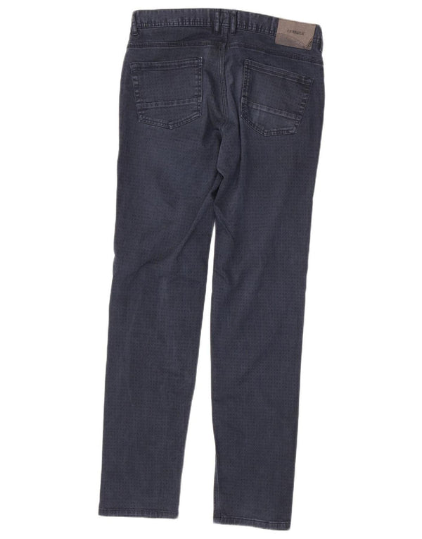Carrera Mens 707 Slim Casual Pantalones W32 L33 Azul Marino Manchado Algodón