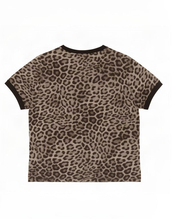 Puma Camiseta Mujer Top UK 18 XL Gris Animal Print Algodón