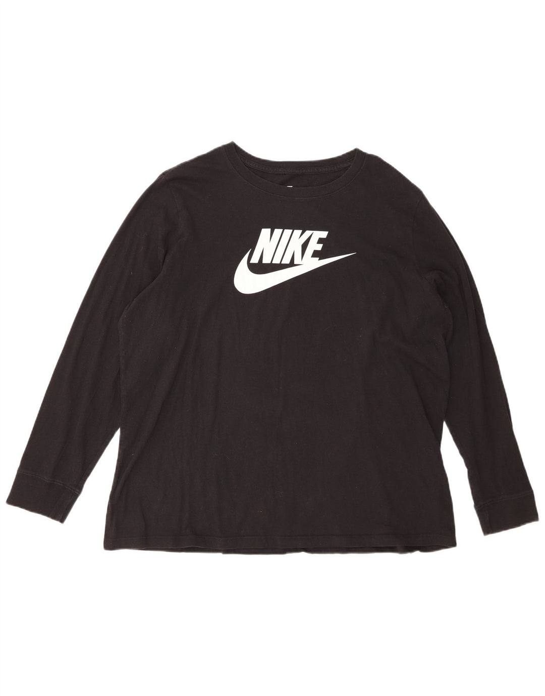 Nike Camiseta gráfica de manga larga para mujer UK 20 2XL Algodón negro