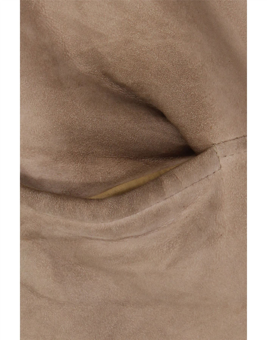 Vintage mujer shearling abrigo IT 46 cuero beige grande