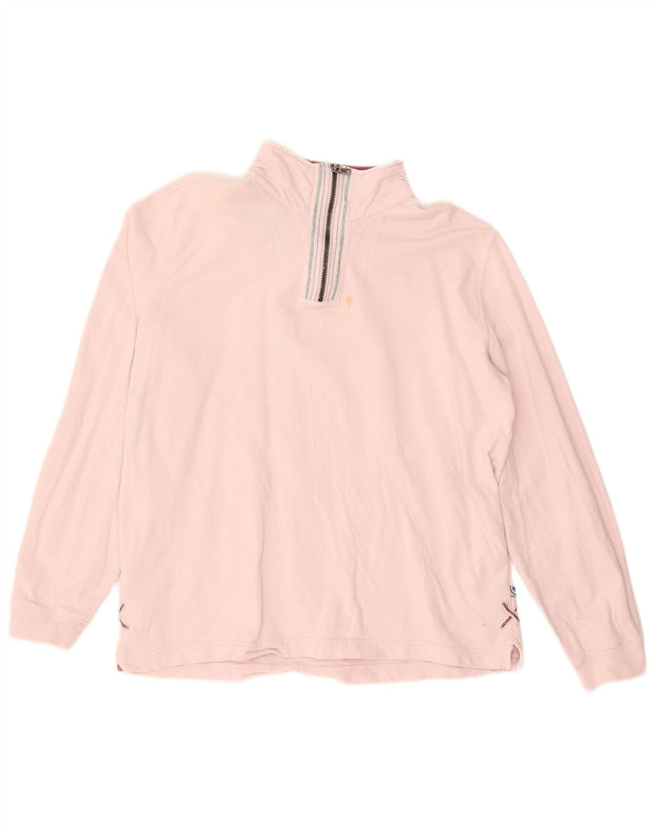 WHITE STUFF Sudadera con cuello y cremallera gráfica para mujer UK 40 Medium Pink