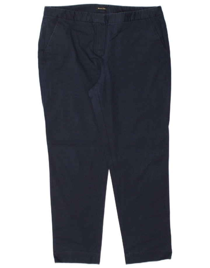 MASSIMO DUTTI Pantalón Chino Mujer EU 44 XL W34 L28 Azul Marino Clásico