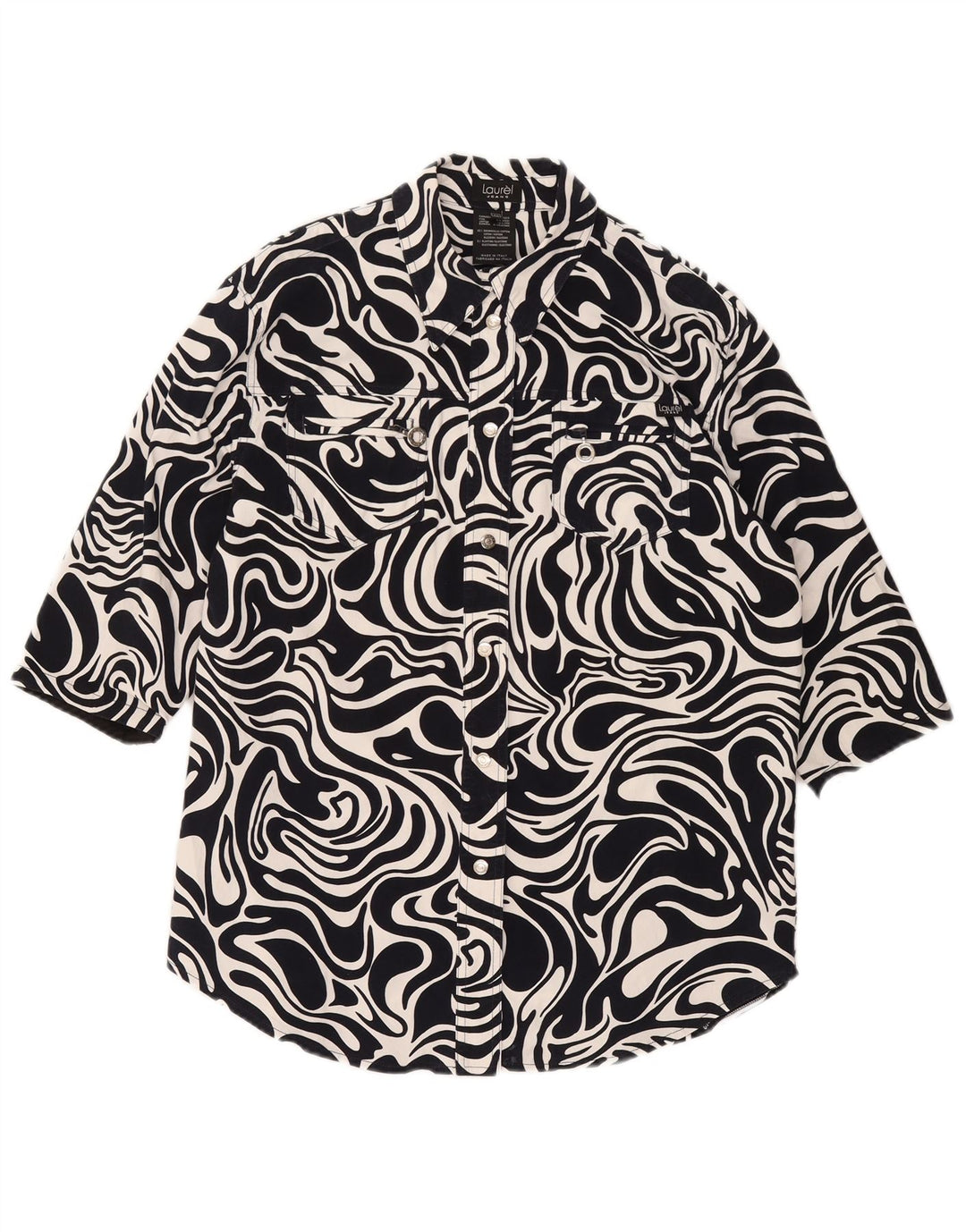 Laurel Sobrecamisa Mujer Camisa Manga 1/2 IT 42 Medium Azul Marino Geométrico