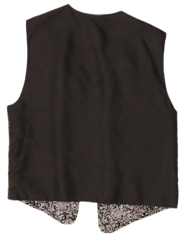 Vintage mujer chaleco Reino Unido 18 XL multicolor patchwork poliéster