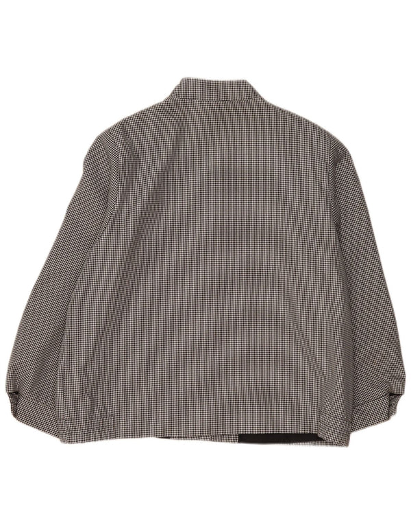 Vintage mujer bomber chaqueta Reino Unido 20 2XL negro Houndstooth poliéster