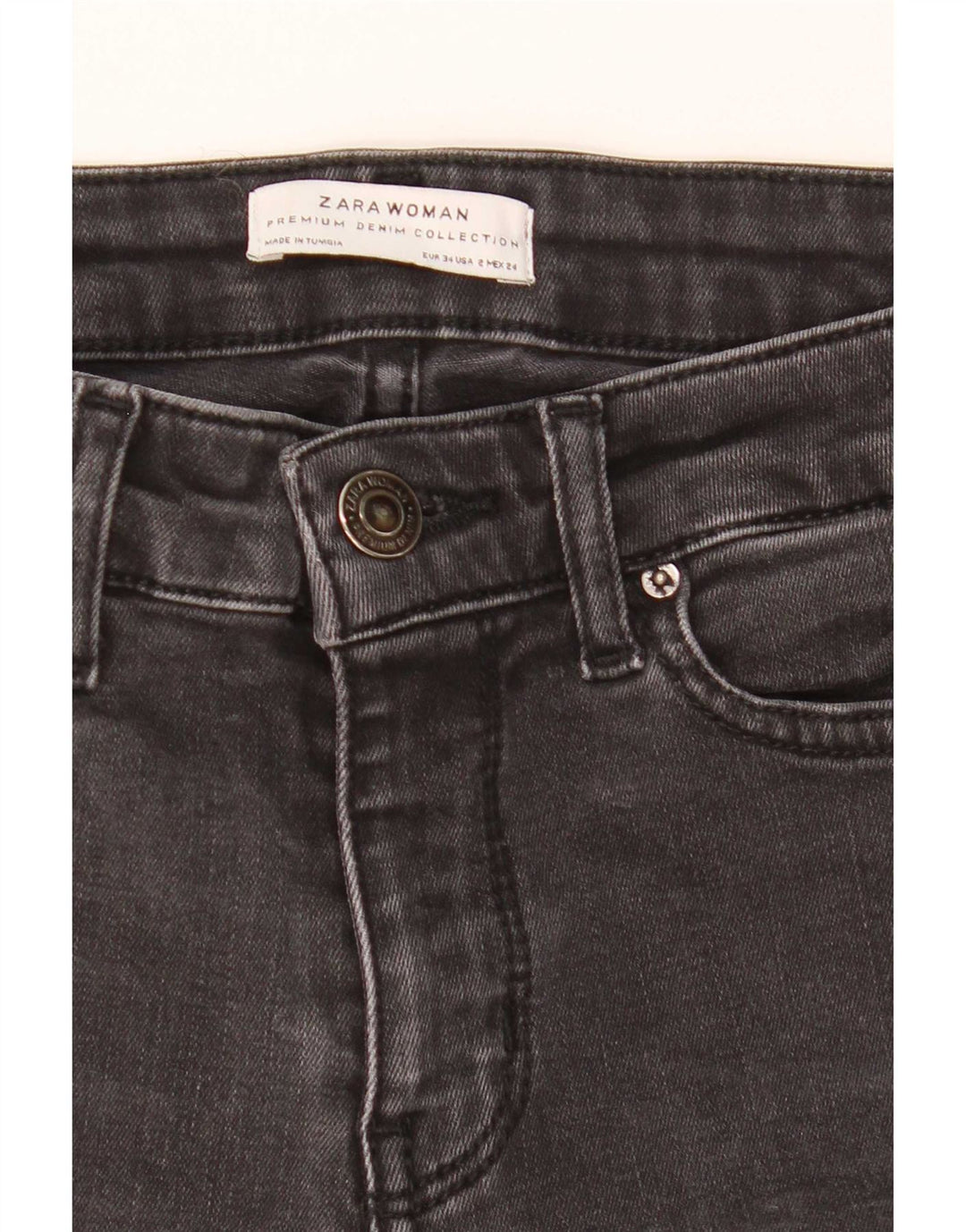 Zara Vaqueros Acampanados Mujer EU 34 2XS W24 L31 Gris