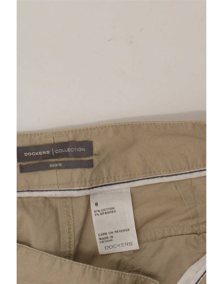 Dockers Pantalones cortos chinos para mujer US 8 mediano W30 algodón beige
