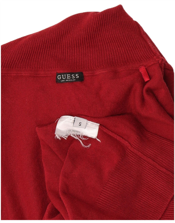 Guess Suéter gráfico con cuello vuelto para mujer UK 10 Small Red