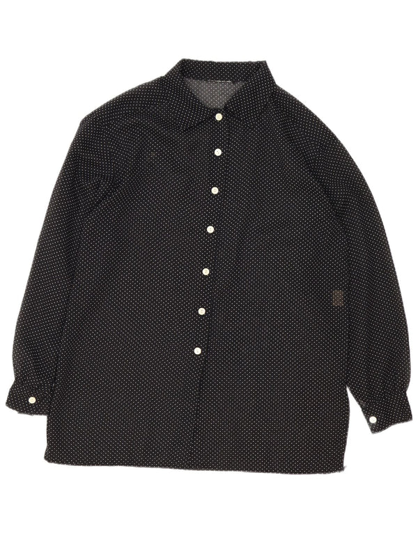 Vintage mujer camisa Reino Unido 16 grande negro manchado