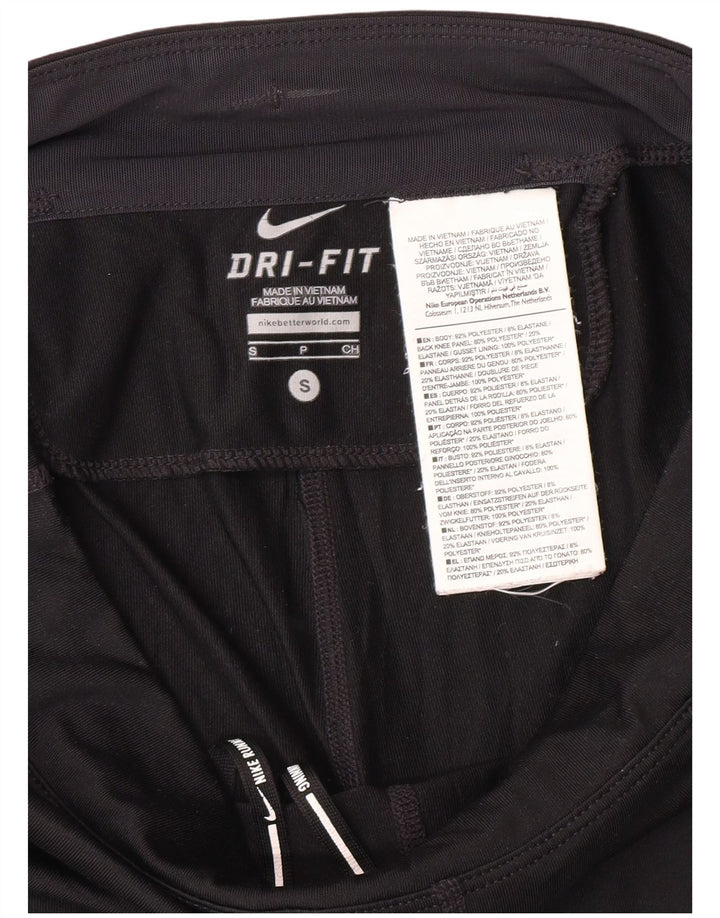 Nike Dri Fit Capri Leggings para mujer UK 10 Pequeño Negro Poliéster Deportes