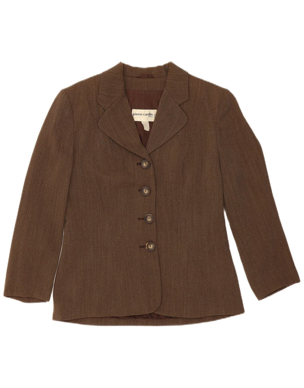 Pierre Cardin Chaqueta Blazer de 4 Botones para Mujer UK 44 Marrón Medio