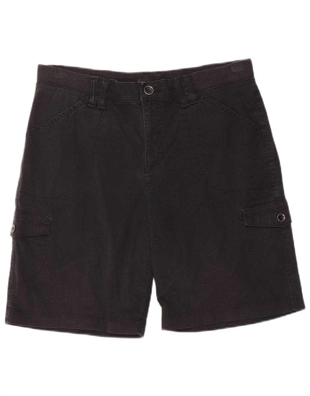 LEE Pantalones cortos cargo de talle medio y ajuste relajado para mujer W34 Grande Negro