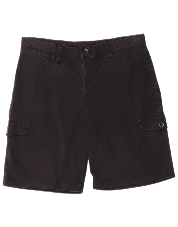 LEE Pantalones cortos cargo de talle medio y ajuste relajado para mujer W34 Grande Negro