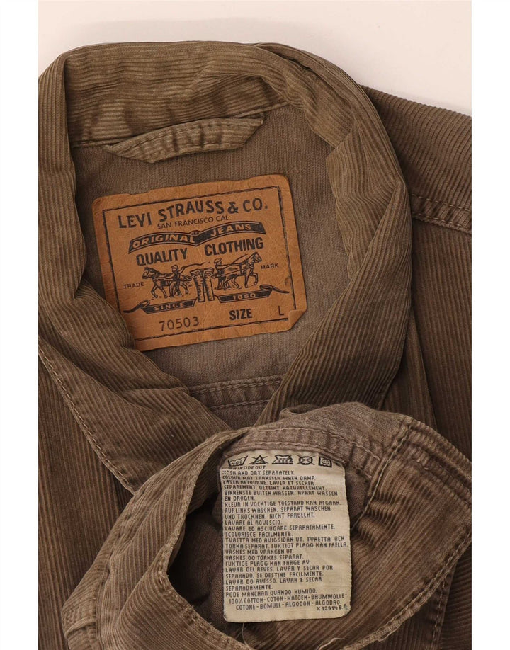 Levi's Chaqueta de pana para mujer Reino Unido 40 Grande Algodón marrón