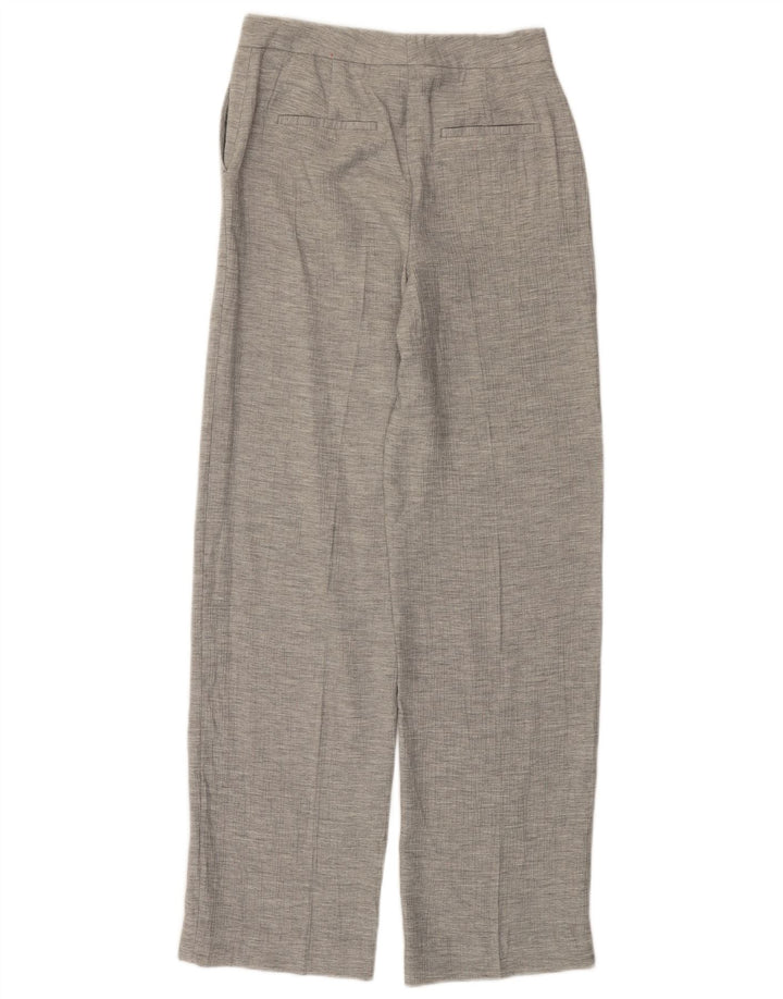 ZARA Mujer Pantalón Chino Recto XS W27 L32 Gris Viscosa