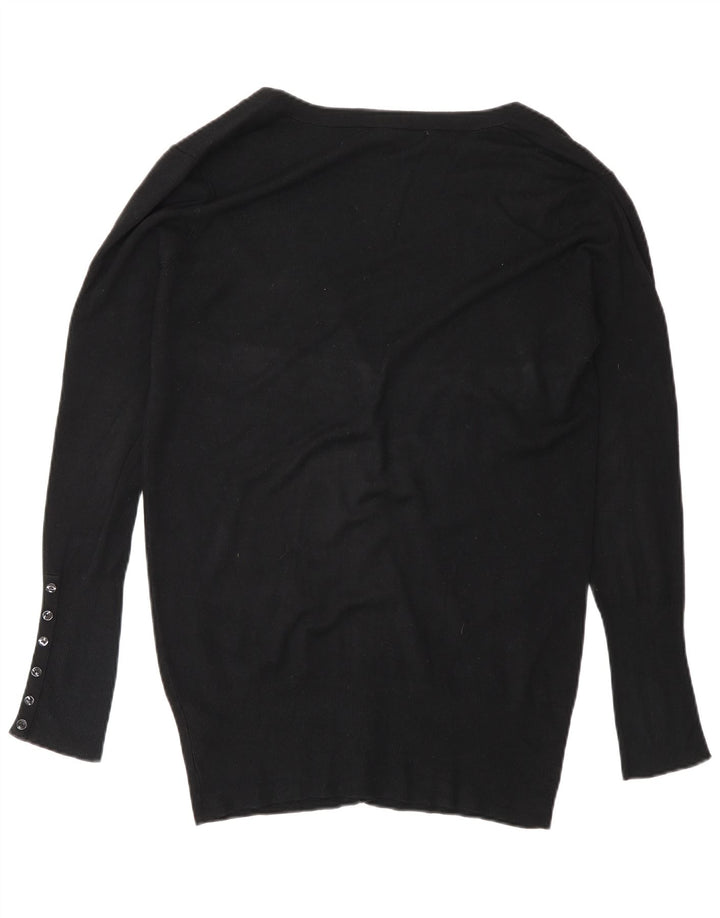 Zara Mujer Cárdigan Suéter UK 46 Grande Rayón Negro