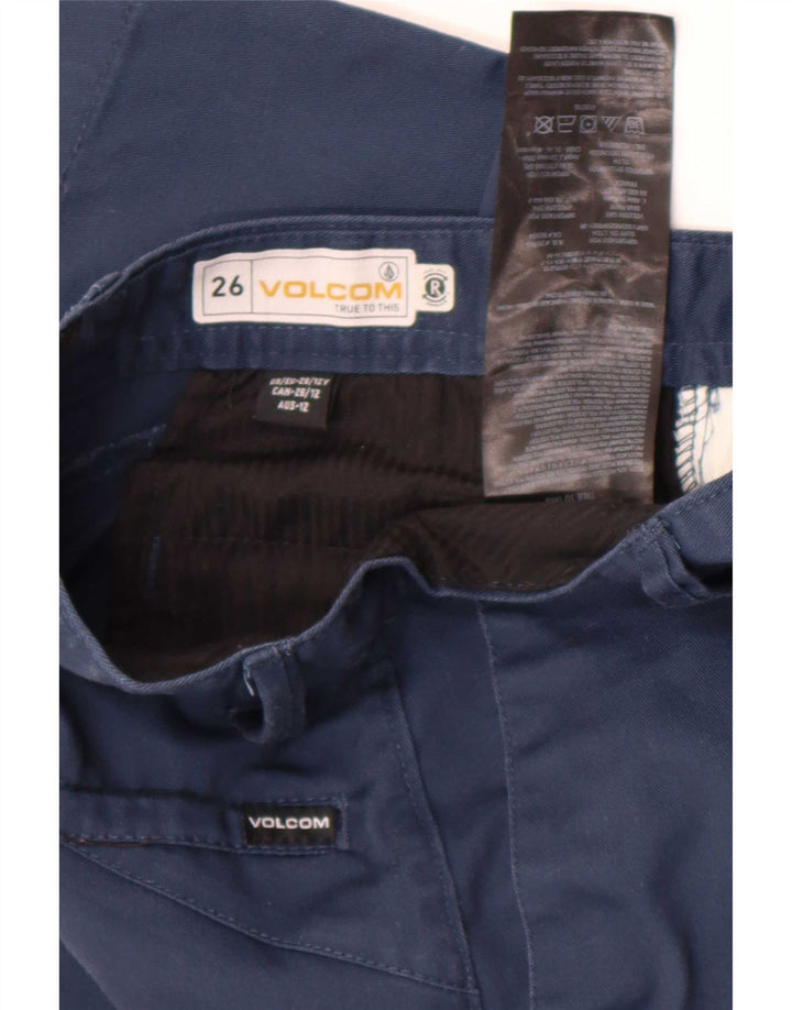 Volcom Pantalones cortos chinos para niños 11-12 años W26 Azul marino Poliéster